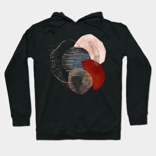 Modern Abstract Blush, Terracotta, Rose Gold and Navy Blue Hoodie